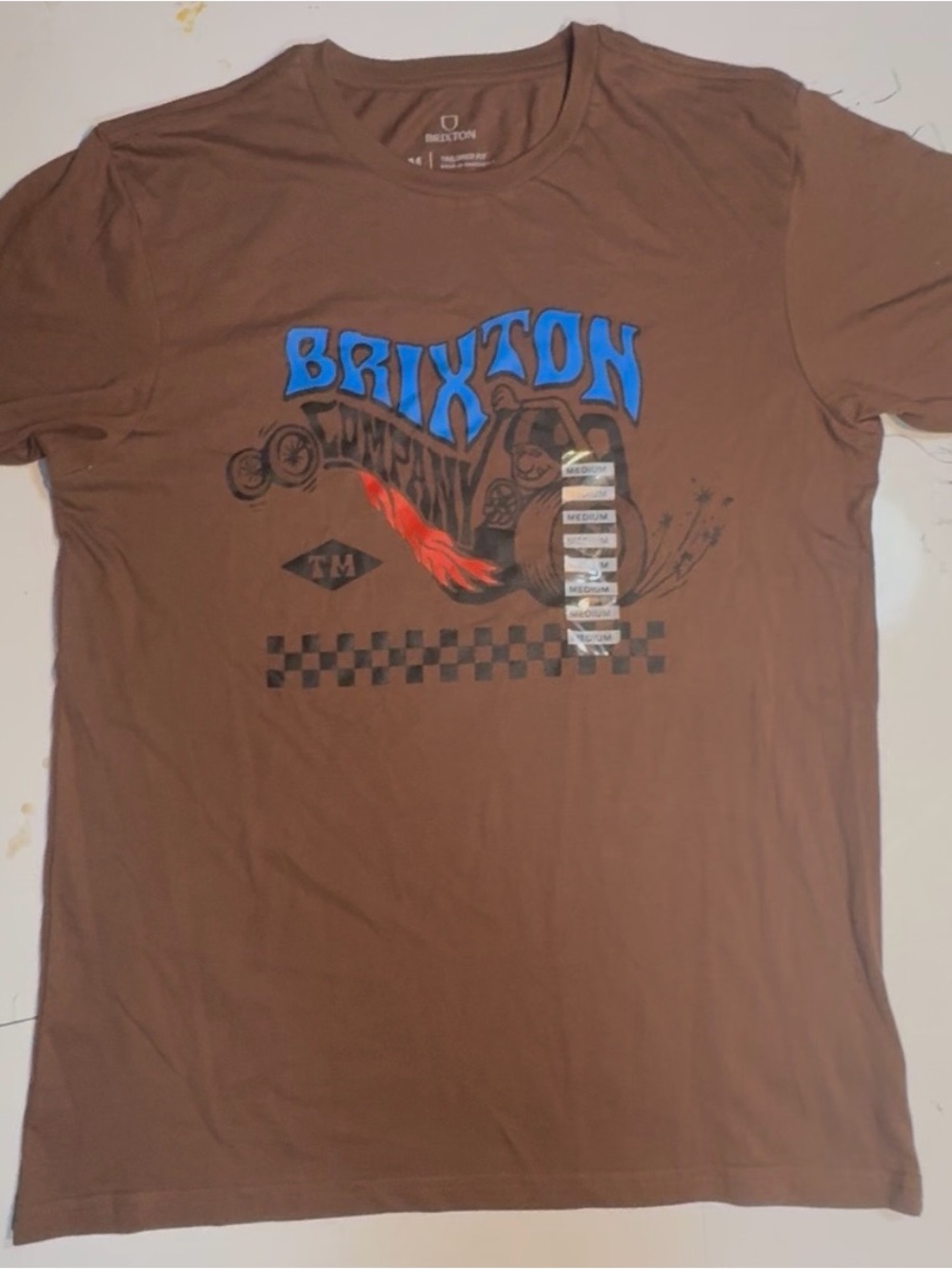 brown Brixton Livestock short-sleeve graphic t-shirt blue Brixton Company nwt